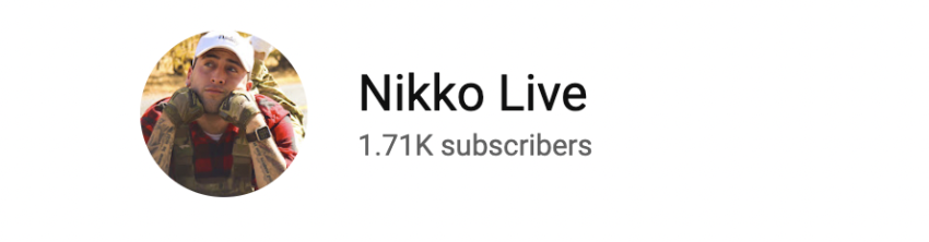 A screenshot of the Nikko Live with 1.71k subscribers