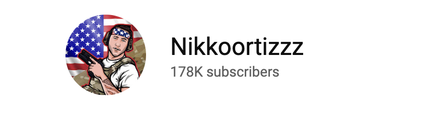 A screenshot of the Nikko Ortiz with 178k subscribers